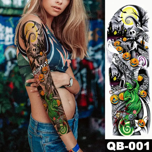 Colorful Cats and Geishas Tattoos